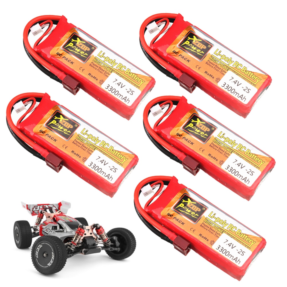 7.4 v lipo-akkus für wltoys 144001 2.4g renn-rc-cars, ersatzteile, 2s 7.4v 3300 mah lipo-akkus für wltoys 12428 1-5 stück