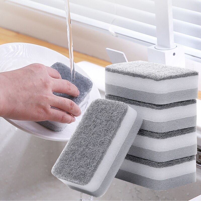 5pcs Cleaning Sponge High Density Eraser Soft Scouring Pad Cleaning Cloth Cleaning Brushes Kitchen Bathroom Dish Tools