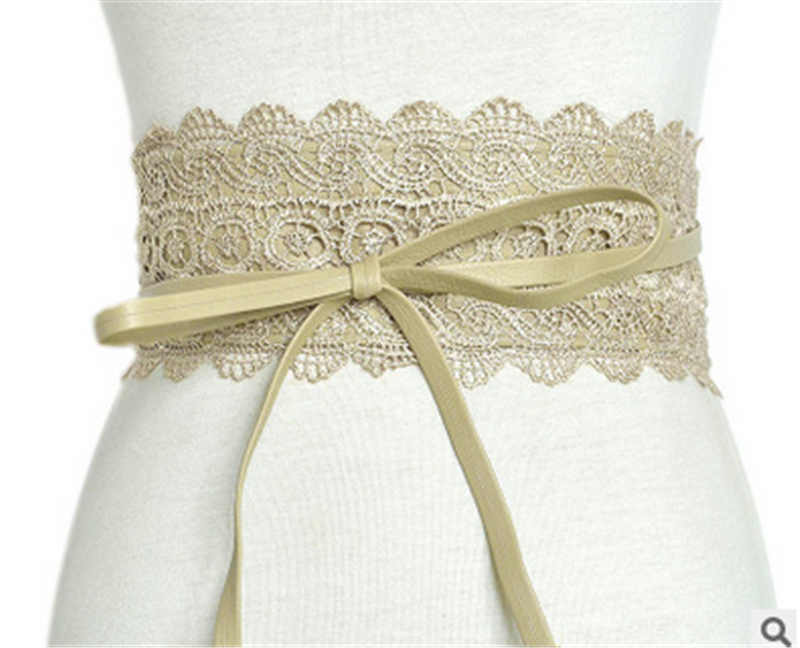 Ceintures en dentelle pour femmes, 11 couleurs, Corset féminin, auto-cravate, Obi Cinch, pour robe de mariée: E