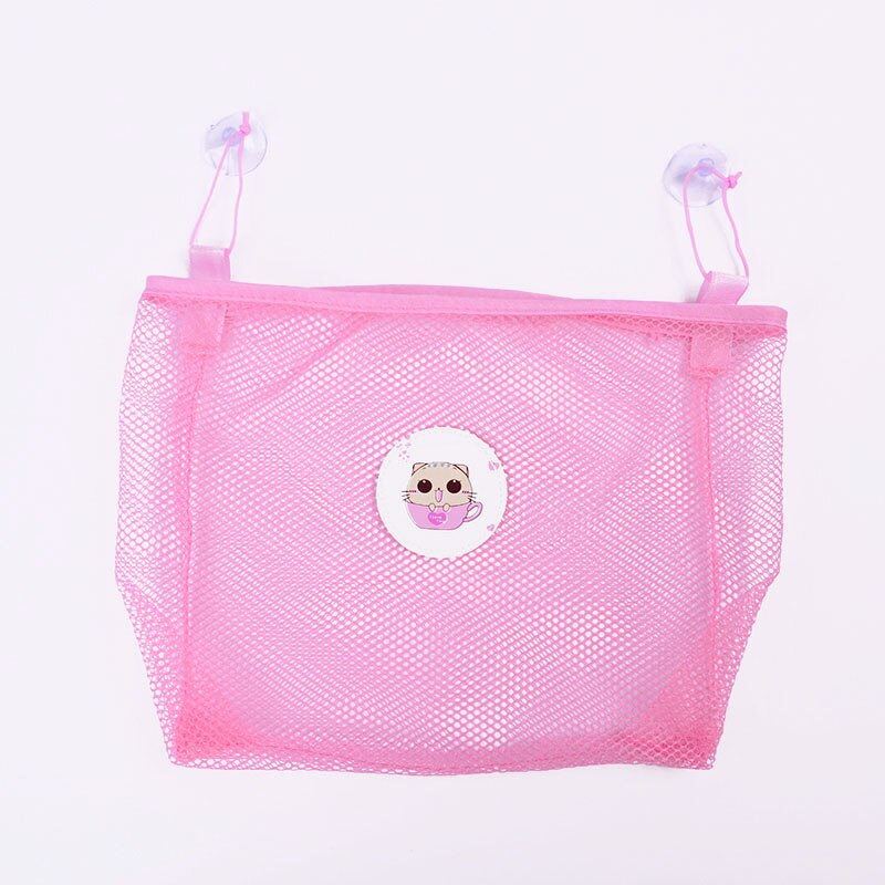 Baby bad nett sug lagring sammenleggbar hengende nett nett bag spedbarn bad badekar leker barn lagring bad tilbehør: Stil 2 rosa uten leketøy
