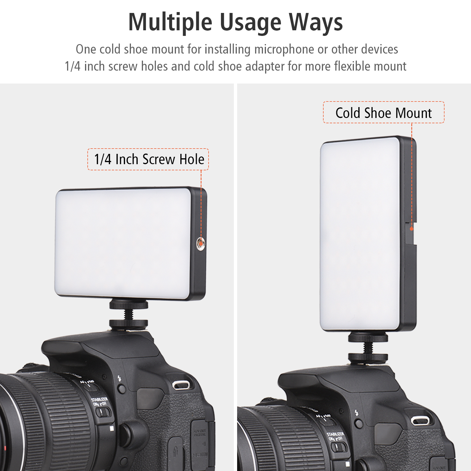 Andoer W140 RGB LED lumière vidéo Rechargeable photographie lumière de remplissage CRI95 + 2500K-9000K réglable avec écran LCD pour Vlog