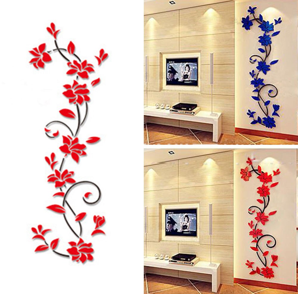 DIY 3D Acrylic Crystal Wall Stickers Living Room Bedroom Stickers TV Background Home Decoration Stickers