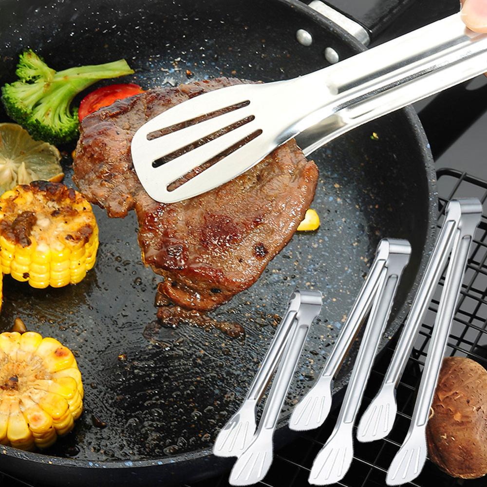 Rostfritt stål mat tång köksredskap buffé matlagningsverktyg anti värme bröd klipp bakverk klämma grill kök tång stål