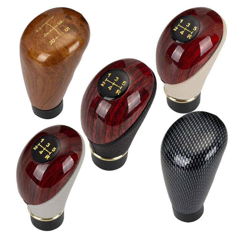 Universal Gear Shift Knob 5 Speed Gear Shift Knob Imitation Carbon Fiber/Wooden Manual Gear Shift Knob Car Gear Handle Knob