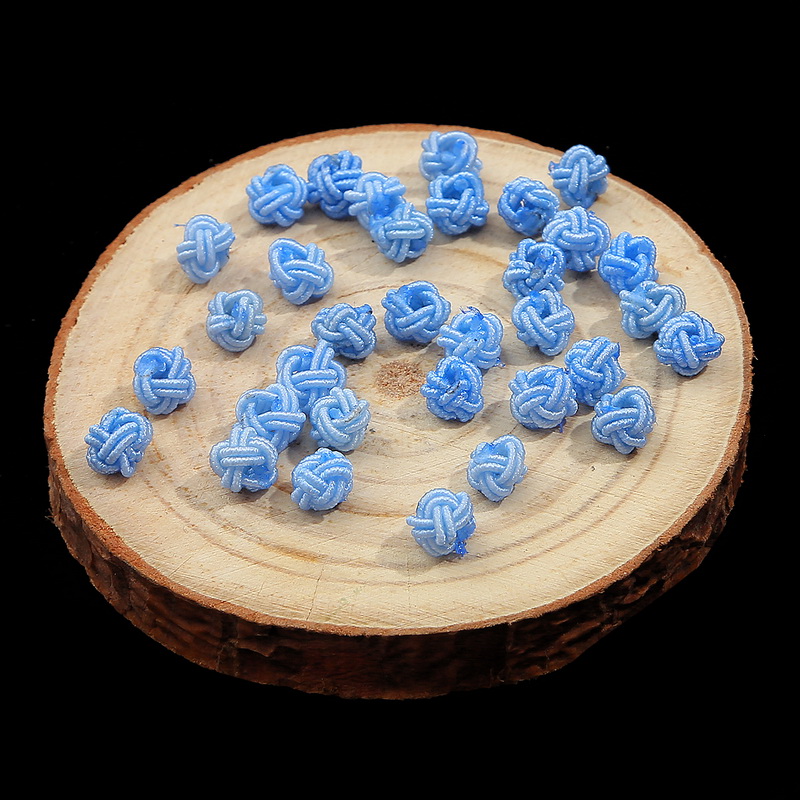 10 Stuks 6Mm Kleurrijke Spacer Knoop Diy Ketting Armband Touw Spacer Gevlochten Spoel Touw Chain Einde Gesp Sieraden Benodigdheden vinden: blue