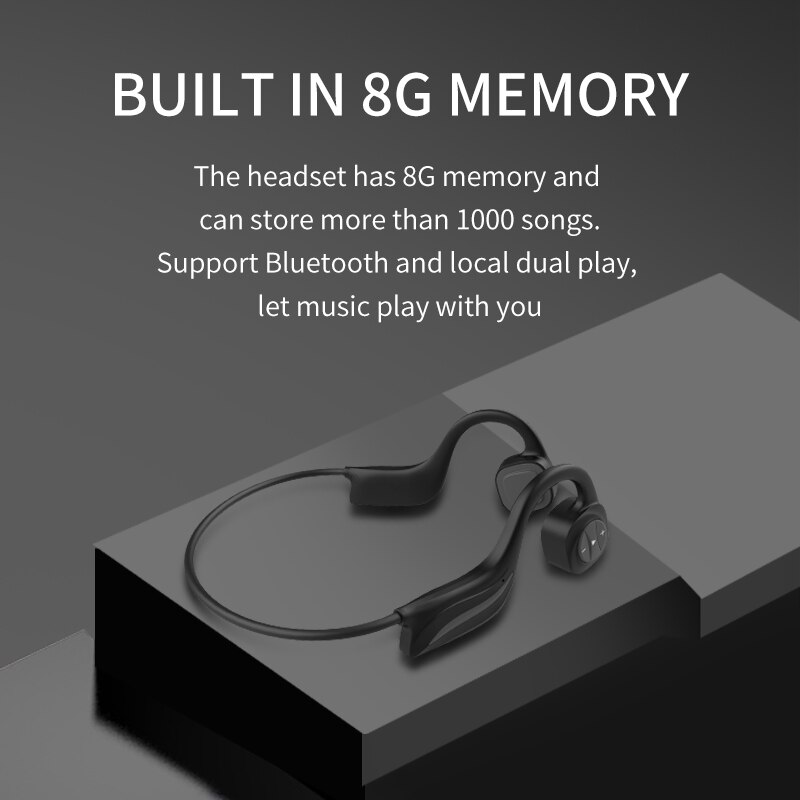 Ddj  b20 bluetooth hoofdtelefoon bone conduction zwemmen waterdicht stereo met microfoon lange standby geschikt voor xiaomi huawei