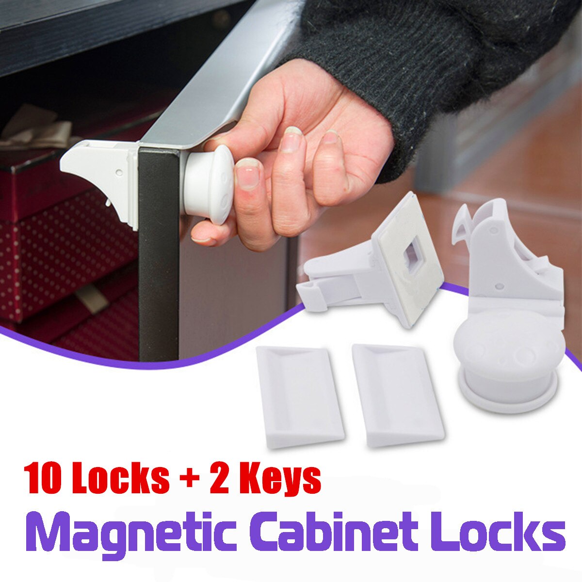 4-12 Sloten + 1-3keys Magnetische Kind Lock Baby Veiligheid Kids Locker Bescherming Kastdeur Lade Security Kinderen Beschermen sloten