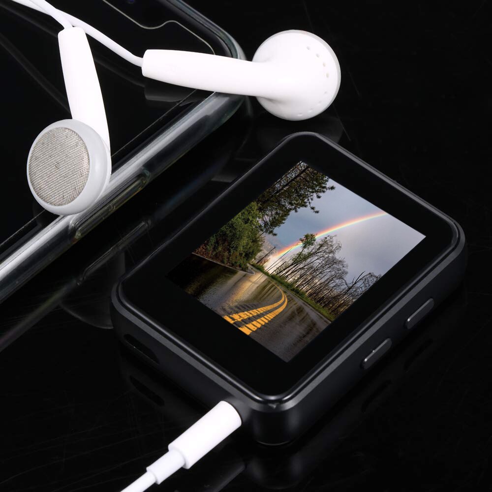 BENJIE X1 reproductor MP3 Bluetooth 5,0, Mini reproductor de música HIFI completamente portátil con pantalla táctil de 16GB con altavoz, Radio FM, grabación, E-book