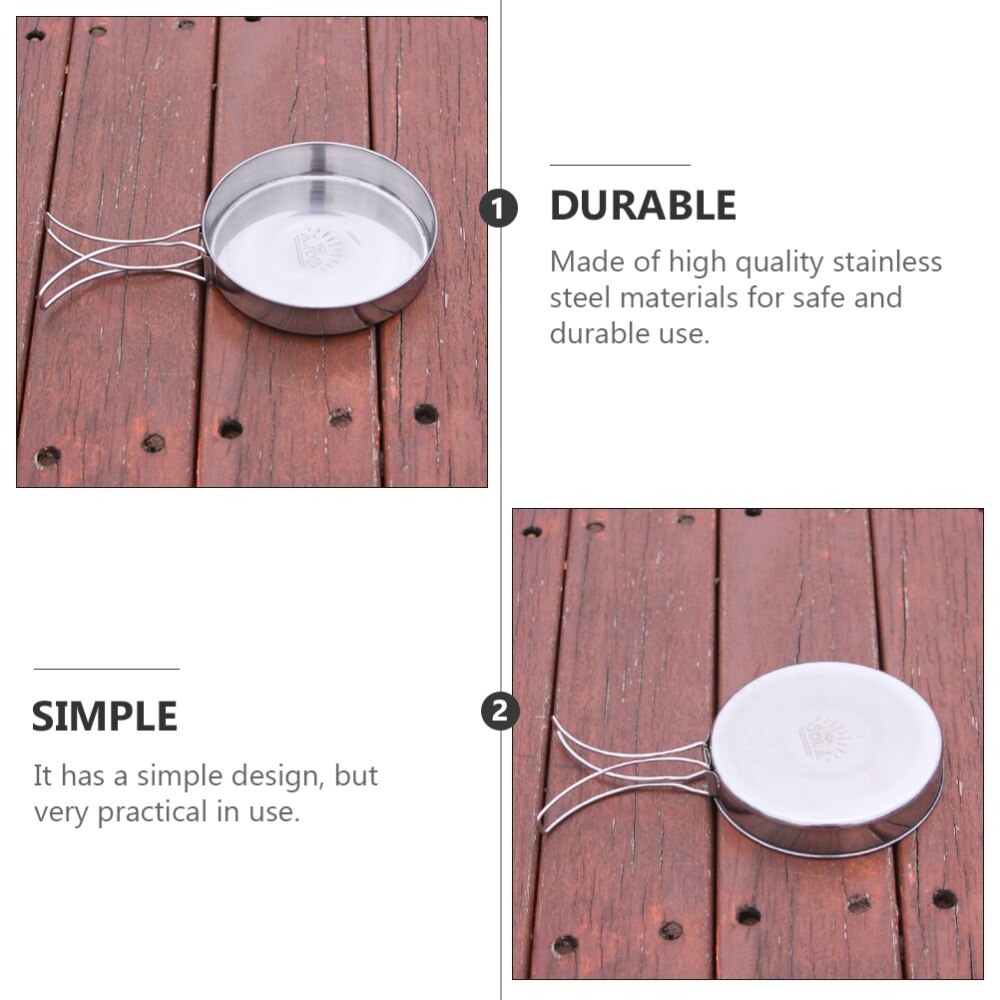 Sartén antiadherente de acero inoxidable, olla plegable para acampar al aire libre, Picnic, senderismo, utensilios de cocina, utensilio de cocina