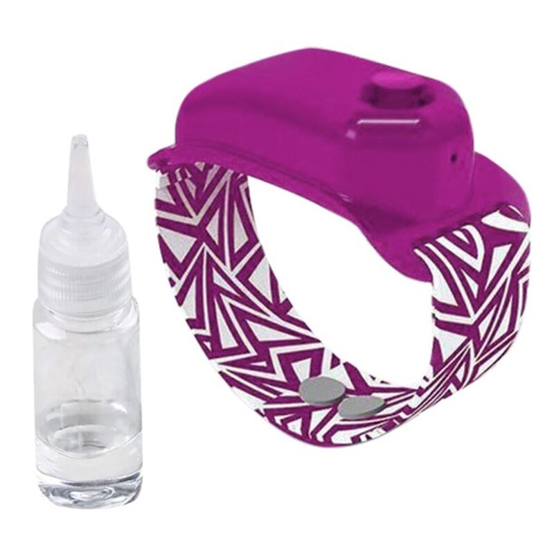 Hand Sanitizer Dispensing Portable Bracelet Wristband Wearable Hand Sanitizer Dispenser Pumps Soap Dispenser 10ML: Magenta with bottle