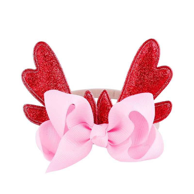 Weihnachten Infant Baby Geweih Stirnband Haar band Dance Ballett 6 Farben Neue Bunte Haar Band Mädchen Bogen Knoten: Rot