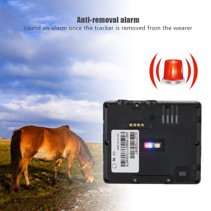 Mini localizador GPS portátil de animales para mascotas GSM GPRS, rastreador de energía Solar a prueba de agua, antipérdida para vacas