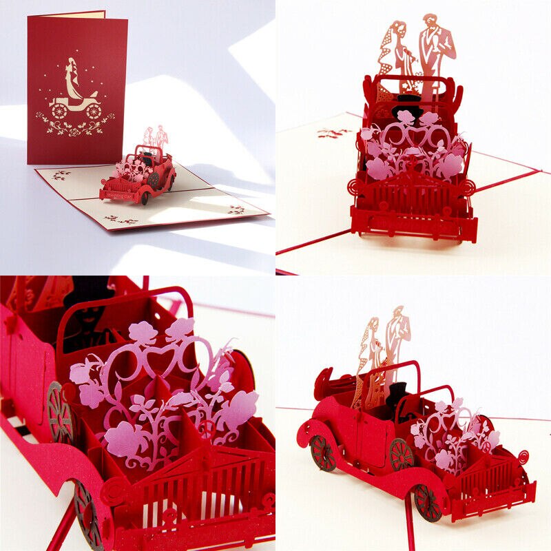 3D Pop UP Cards Birthday Card for Girl Kids Wife Husband Birthday Cake Greeting Card Postcards Card with Envelope Stickers