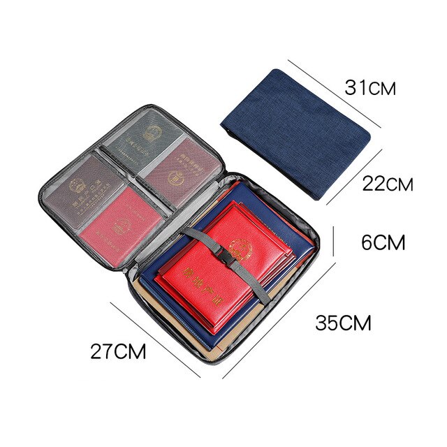 Wodoodporna torba do przechowywania dokumentów zamek szyfrowy etui na paszport komórka karta telefoniczna portfel przechowywanie biurowe akcesoria podróżne: I Dak Blue