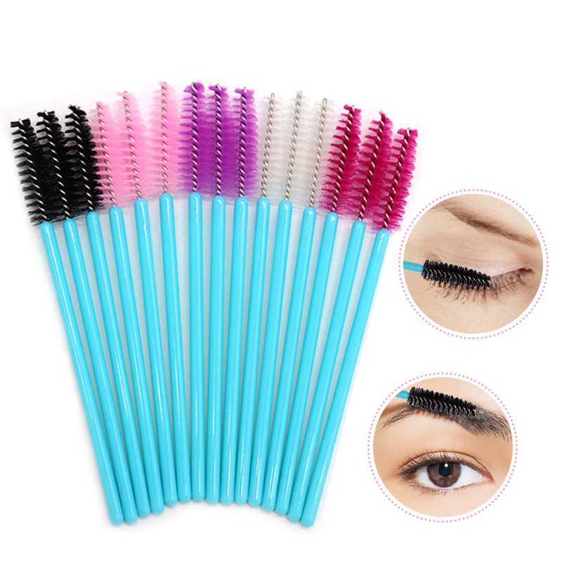 50 stk/pakke engangs øjenvippe børste øjenvippe makeup børste mini mascara wands børste øjenvippe forlængelse makeup værktøj