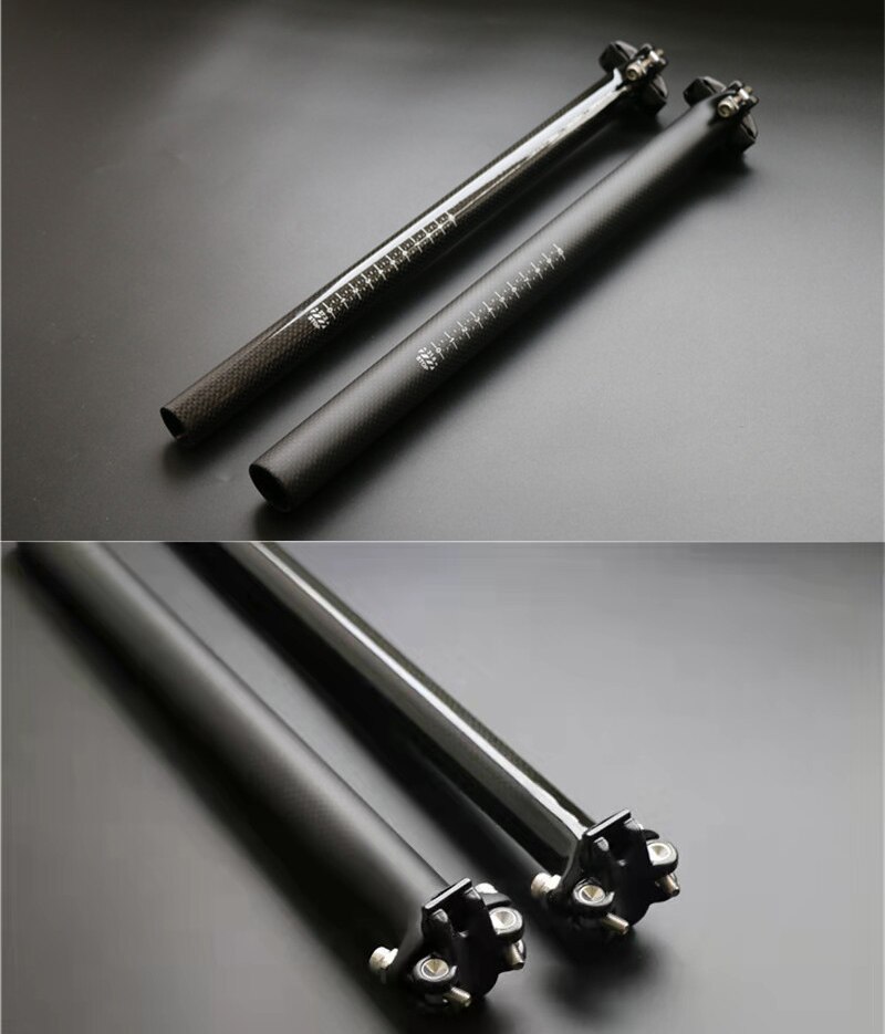 Kohlenstoff Fahrrad Sattelstütze Voll 3k Faser Superlight Titan MTB Rennrad Sitz Post Teile 27.2/31,6x350/400 MM