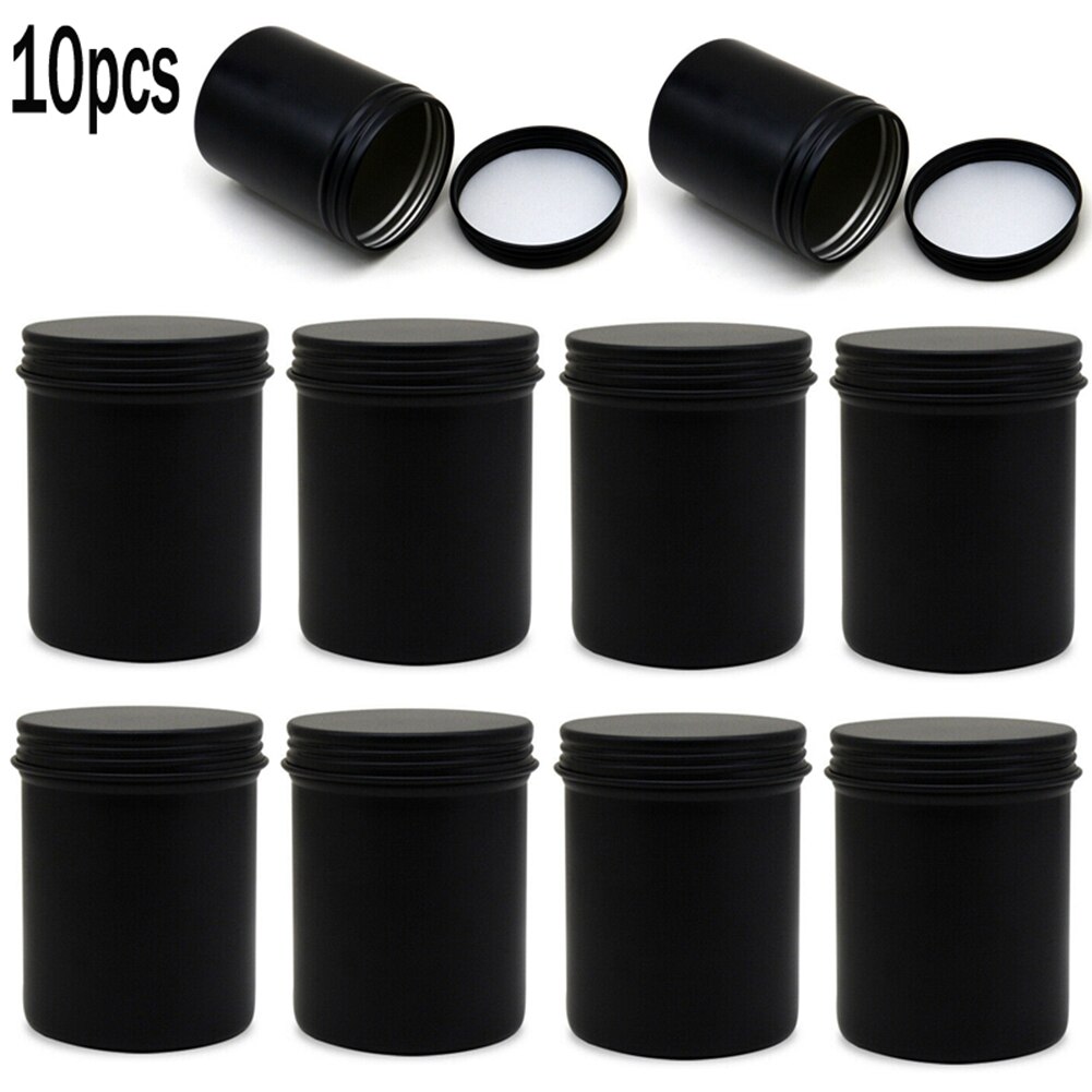 Diy Black Metal Candle Tins 10 Stuk 200Ml Ronde Co... Grandado