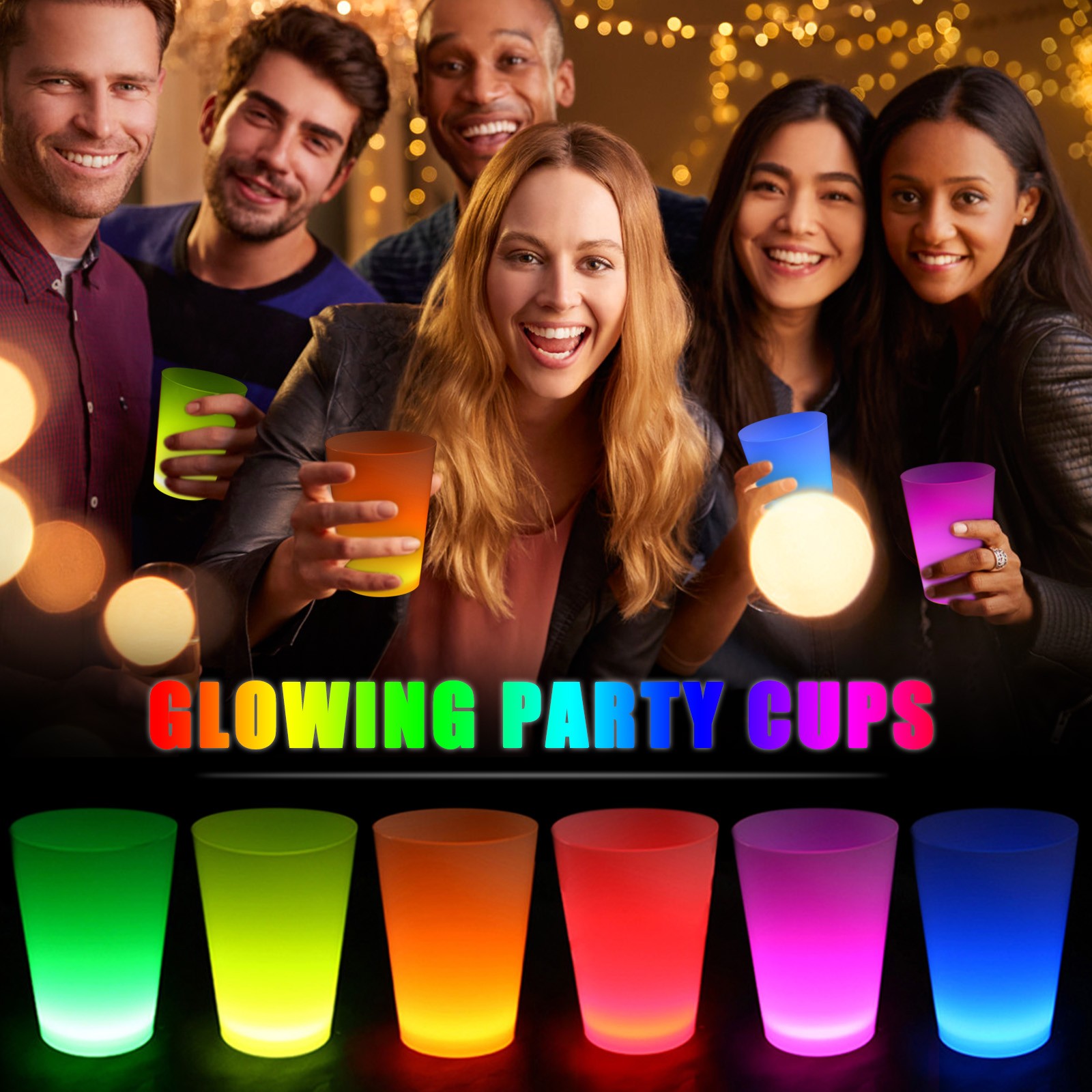 12oz Glow Party Cups Plastic Cup Favors for Party Supplies,Glow In The Dark Cups Neon Party Club party Decoration