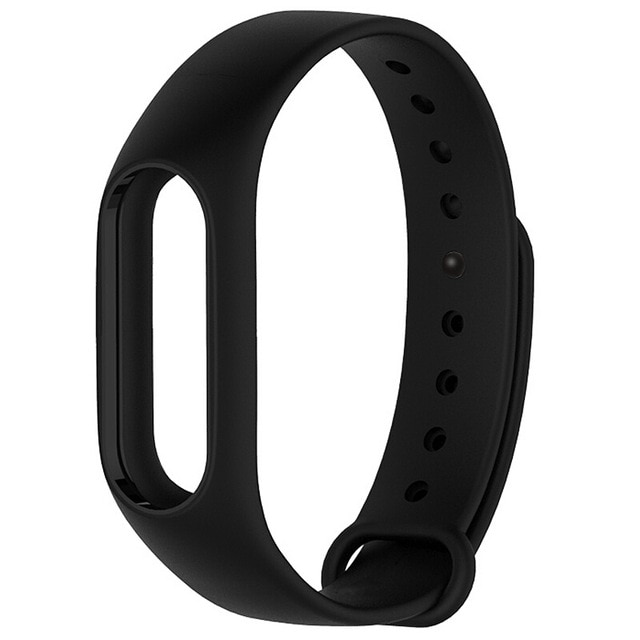 Til xiaomi mi band 2 rem, der erstatter smart armbåndstilbehør tofarvet mi band 2 armbåndsrem  mi 2 silikonestrop armbånd: Sort