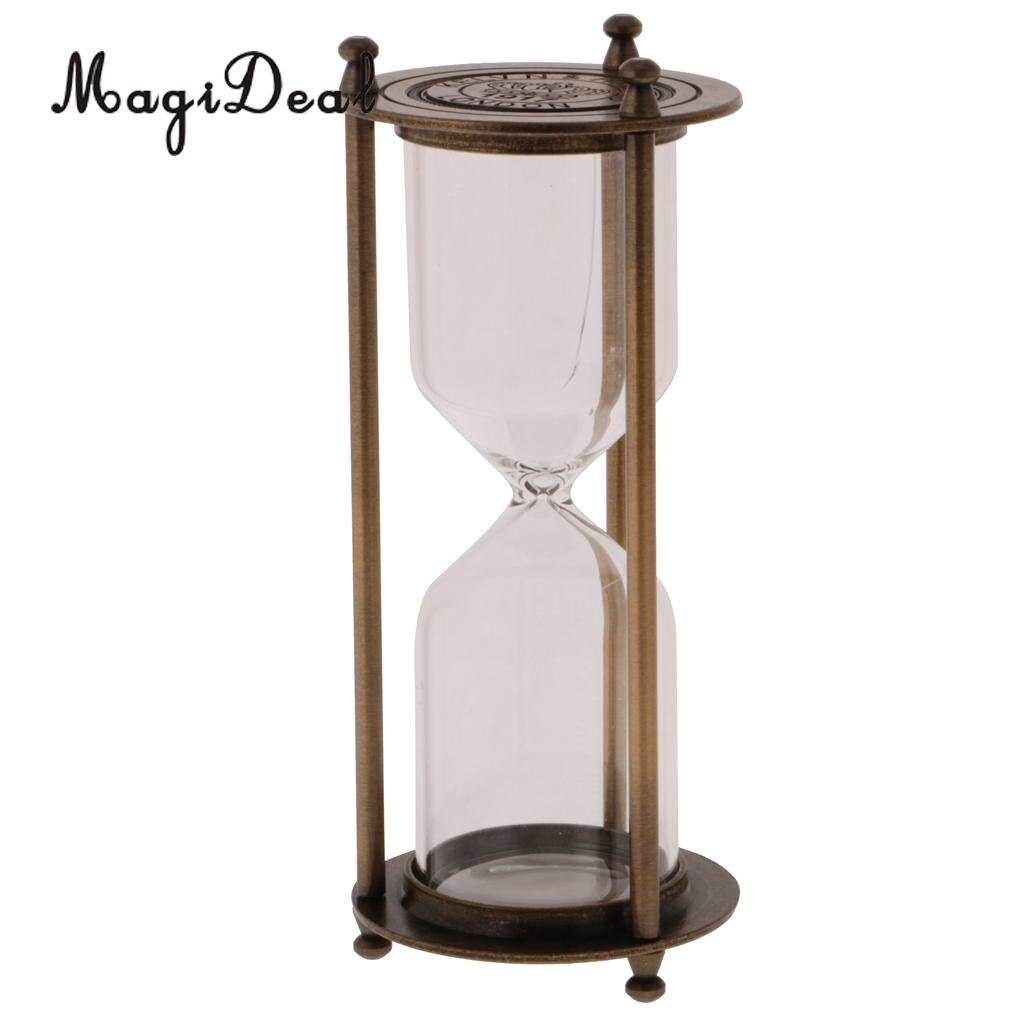 Magideal Helf Display Count Down Lege Zand Glas Zandloper Keuken Timer Draagbare 3 Min/5 Min/10 Min/15 Min/20 Minuut: Bronze S