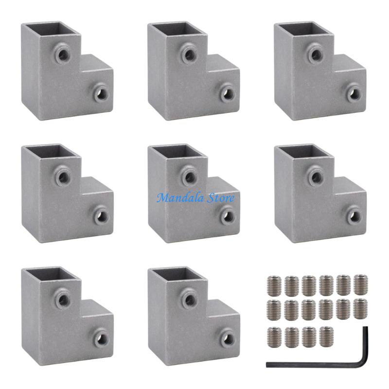 U2JC Aluminium vierkante buisconnector Vervanging Verbindingsbevestiging Vaste verbinding 3-weg pijpmontage Eenvoudig te: Lichtgrijs