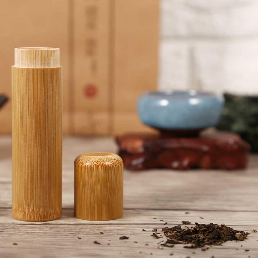 Portable Tea Storage Incense Tea Leaves Container Bamboo Jar Tea Box