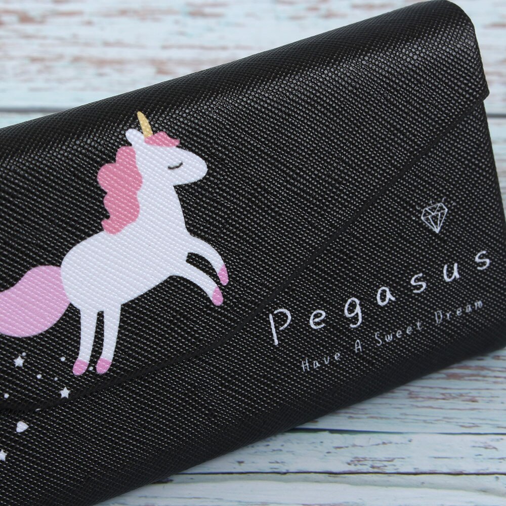 Novedad en fundas bonitas de gafas de unicornio de para gafas, caja de gafas de sol plegable de , bolsa, Protector de gafas triangular portátil