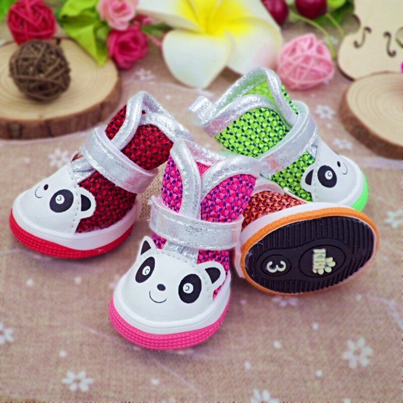 Cute Panda Pet Shoes For Puppies Little Small Dogs Summer Breathable Cat Boots Footwear Accessories For Yorkshire Products