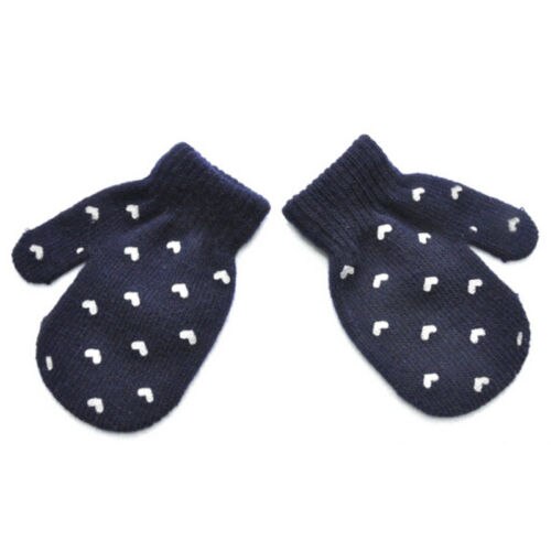 Spring Autumn Kids Dot Star Heart Pattern Mittens Boys Girls Soft Knitting Warm Gloves: sky blue