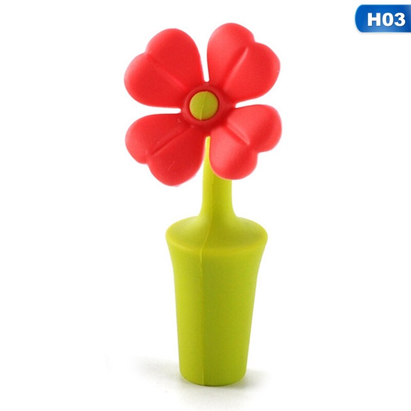 1Pc Silicone Flower Shaped Wine Stoppers Leak Wine Beer Bottle Cork Stopper Plug Wine Bottle Sealer Cap Barware Bar Kitchen Tool: 03