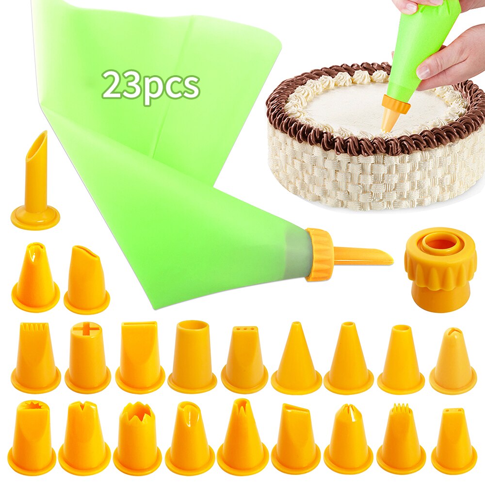 164PCS/Set Multifunction Cake Turntable Set Cake Decorating Tools Kit Pastry Nozzle Fondant Tool Kitchen Dessert Baking Supplies: Army Green