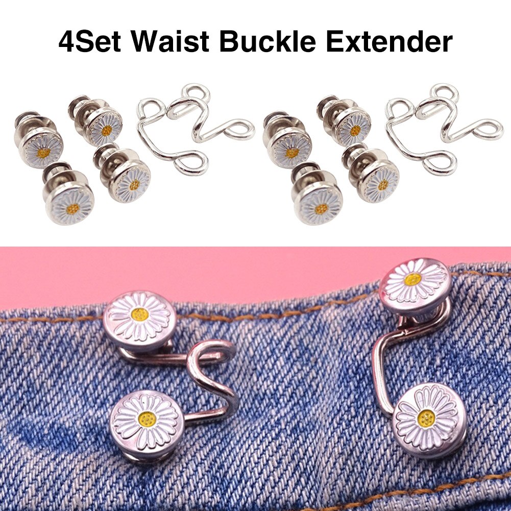 20Pcs Taille Gesp Extender Set Diy Naaien Gereedschap Expansie Verstelbare Jean Knop Broek Duurzaam Herbruikbare Tailleband Rokken: Daisy