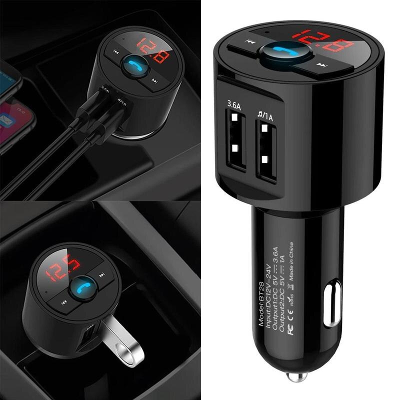 FM Transmitter USB Charger Bluetooth Car Kit FM Modulator Audio Music Mp3 Player Phone Wireless Handsfree