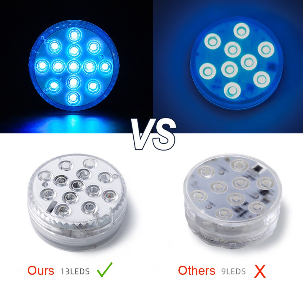 Waterproof Underwater Lamp 5V Remote Control Submersible Led Lights Battery Power Aquarium Light Pool Fishtank Vase Decoration