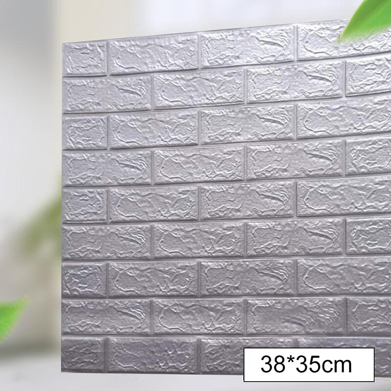 Självhäftande 3d väggdekal imitation tegel marmor präglad diy heminredning tapet barnrum kök sovrum: Grå