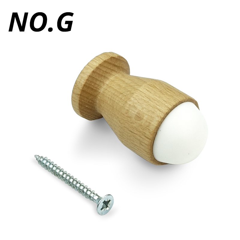 Houten deurstopper siliconenrubber zelfklevend anti-botsing deurwig stop thuis muur vloer meubelbescherming: Roze