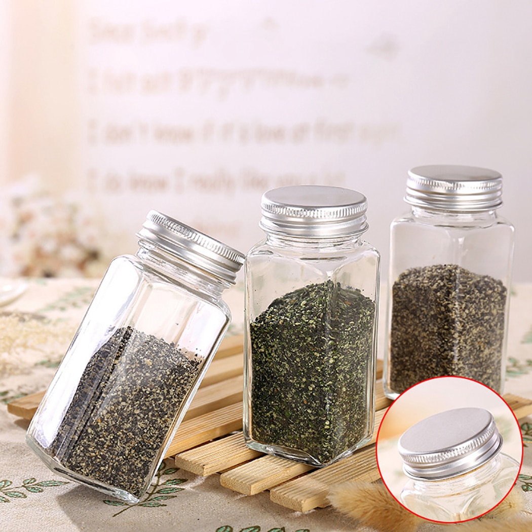 Agitadores de sal y pimienta de vidrio grueso, tarro de condimentos, herramienta para barbacoa, botellas, contenedor de vinagrera, agitador de condimentos, 2/4 Uds.