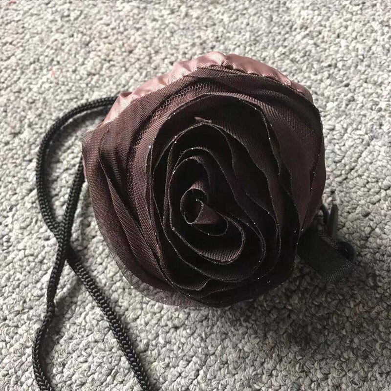 Bolsa de compras plegable, bolsa de hombro de tela Oxford con flores rosas, bolsas de supermercado portátiles ecológicas, bolsa reutilizable para mujeres 1 unidad: coffee
