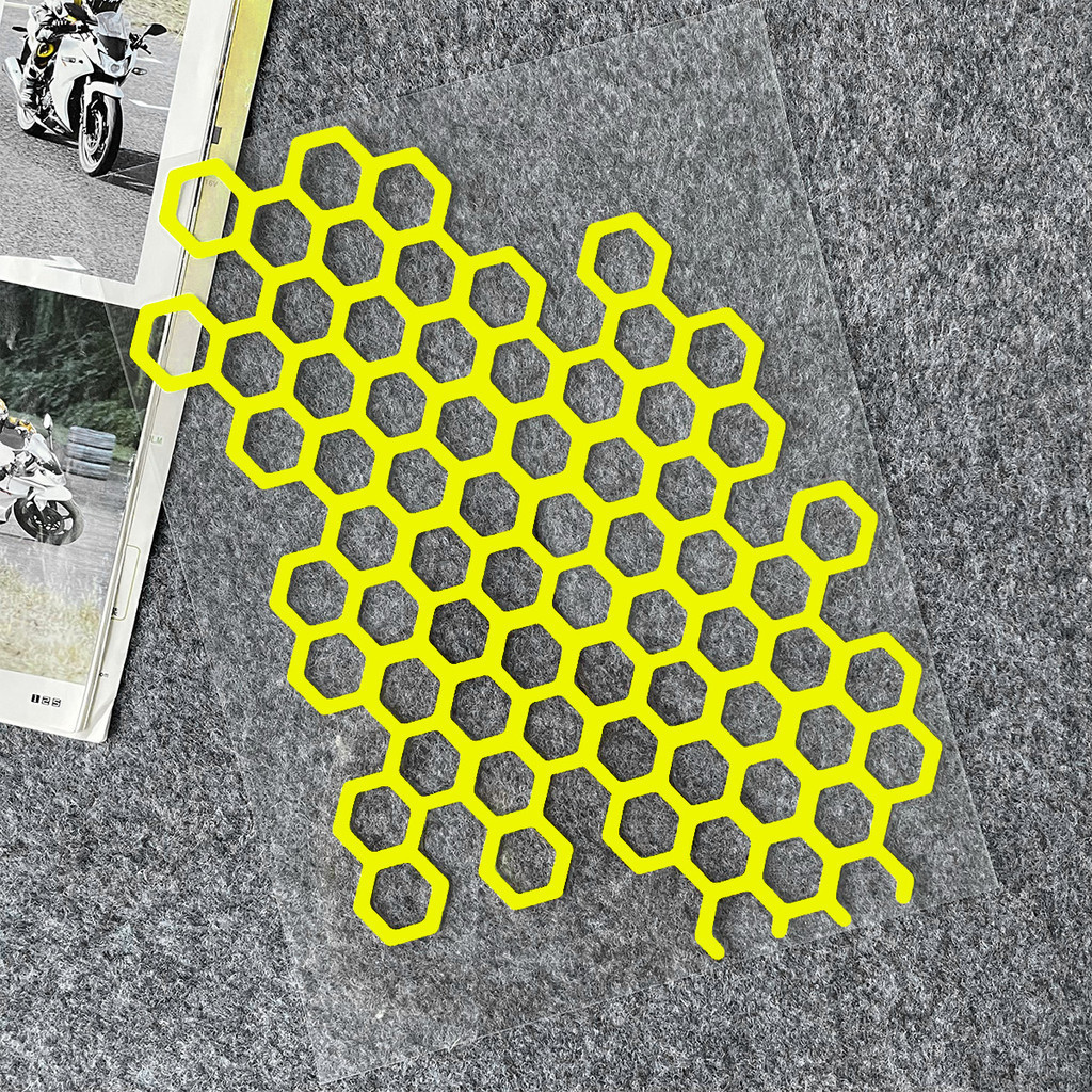 Honeycomb Motorcycle Sticker Reflective Motorcycle Helmet Body Grid Shaped Decal Waterproof Motorcycle Accesssories: Blue