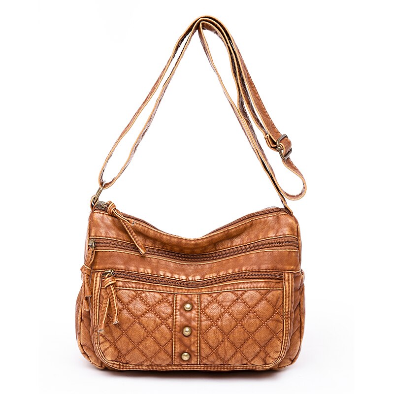 Vintage Tas Voor Vrouwen Zachte Pu Lederen Crossbody Tas Grote Capaciteit Tassen Multi Pocket Schoudertas 2022 Vrouwelijke Retro handtas: style 3