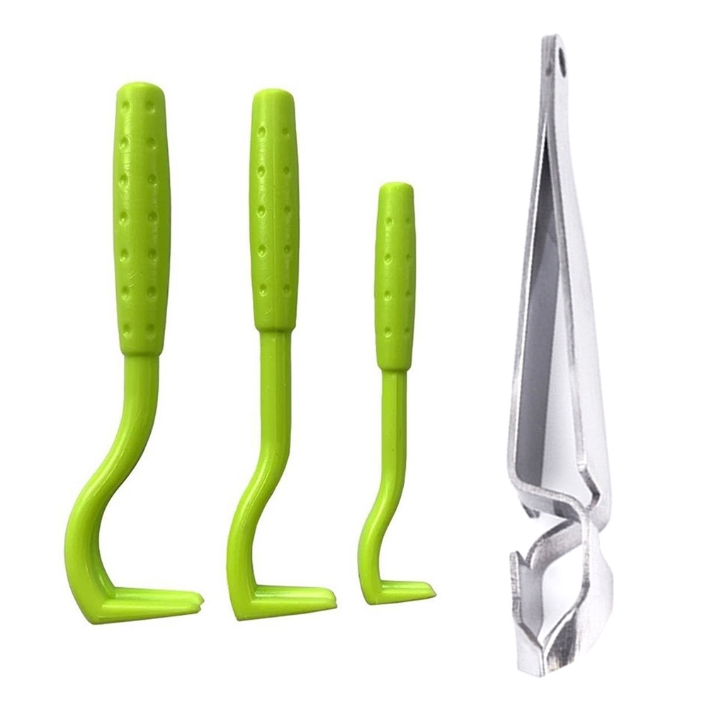 Peigne anti-puces pour animaux de compagnie, 3 pièces, outil d'élimination des tiques, crochet, fournitures de toilettage, accessoires pour chiens et chats: Rouge