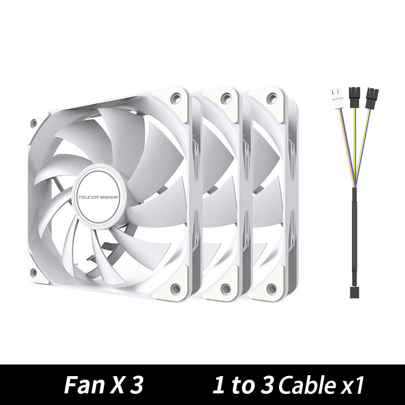 TEUCER B12025 120mm PC Case Fan 4PIN PWM 12CM Fan 1800RPM Computer Cooling Stille Fan: Sky Blue