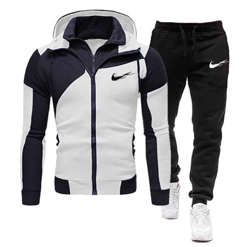 automne et hiver décontracté hommes sweat à capuche costume vêtements de sport à capuche + pantalon 2 hommes vêtements de sport pull costume