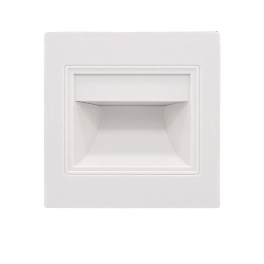 Inbouw led wandlamp 1.5w ac85-265v inbouw led trapverlichting trap gang wand voetlamp warm/koel wit: Wit / Koel wit (5500-7000k)
