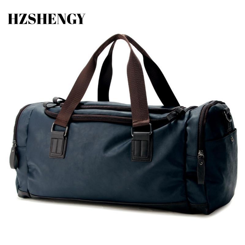 Heren Reizen Duffle Tassen Pu Leer Waterdicht Classic Sport Fitness Draagbare Grote Capaciteit Multifunctionele Schouder Reistassen