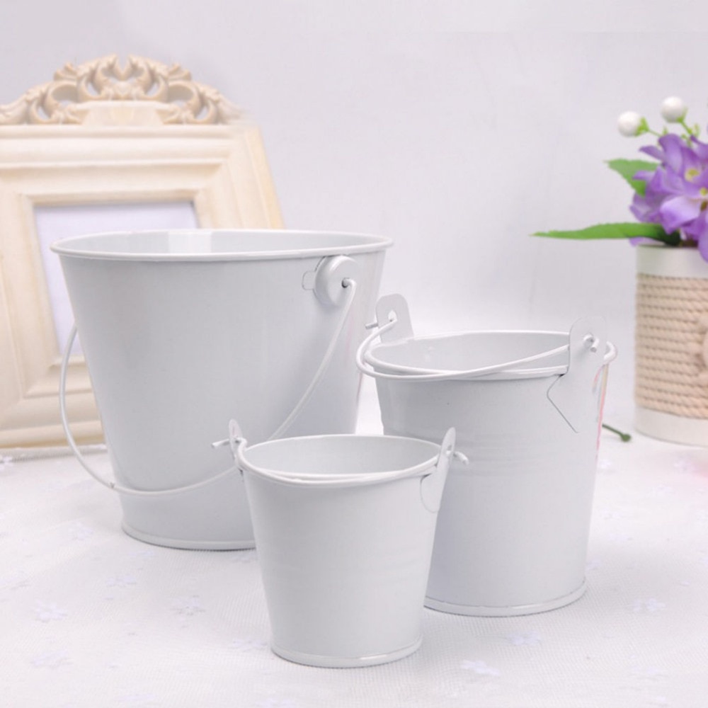 1 stk metalspande tinplate mini metal spand blomsterpotter boligindretning jern plantage bryllupsfest planter blomster dekor