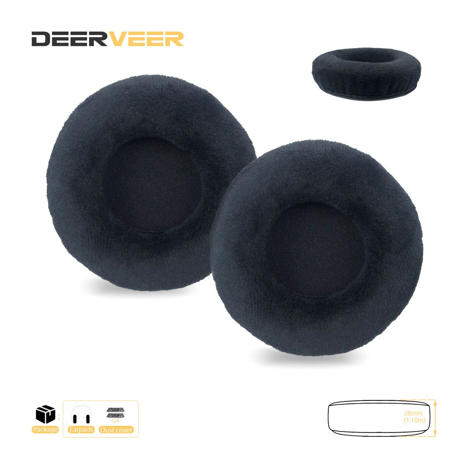DEERVEER-almohadillas de repuesto para auriculares Bluedio T5, T4, T4S, cojines de espuma viscoelástica gruesa, diadema: 10Black Velvet