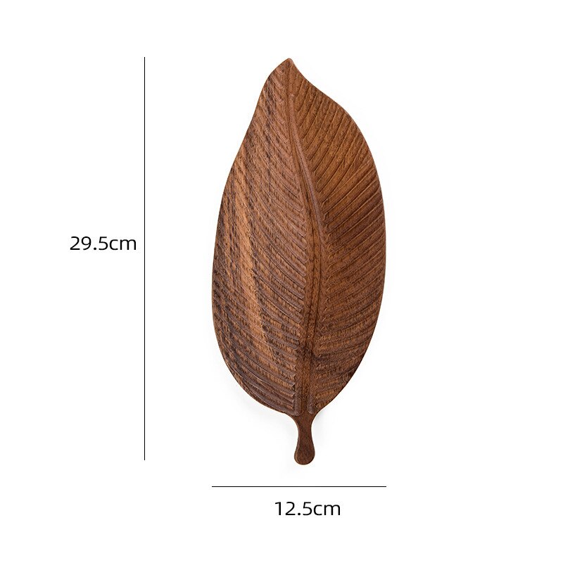Solid Wood Leaf Dinner plates Snack Fruit Dry Fruit Plate High Handmade Sushi Tea Tray Dessert Dinner Plate Tableware: 4