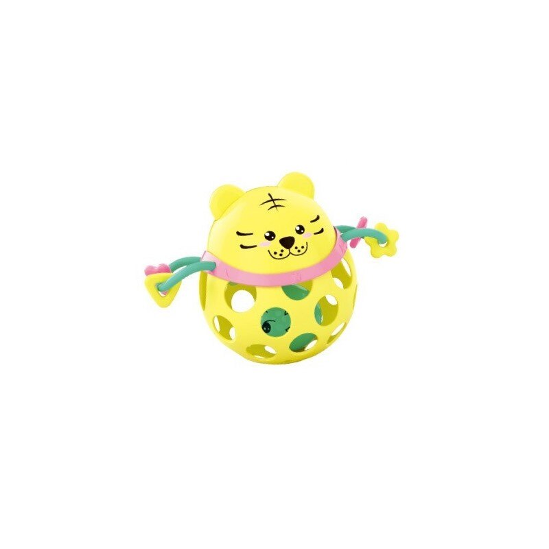 Baby Rattle Intelligence Hand Grab Ball Toy Animal Soft Gum Tooth Ring Baby 0-12 Months Sound Soft Infant Toddler Toys: Yellow