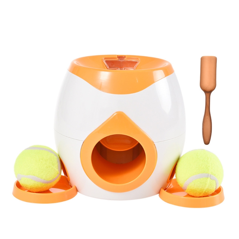 Interactive Pet Ball Launcher Toy Tennis Food Reward Machine Thrower Slow Feeder